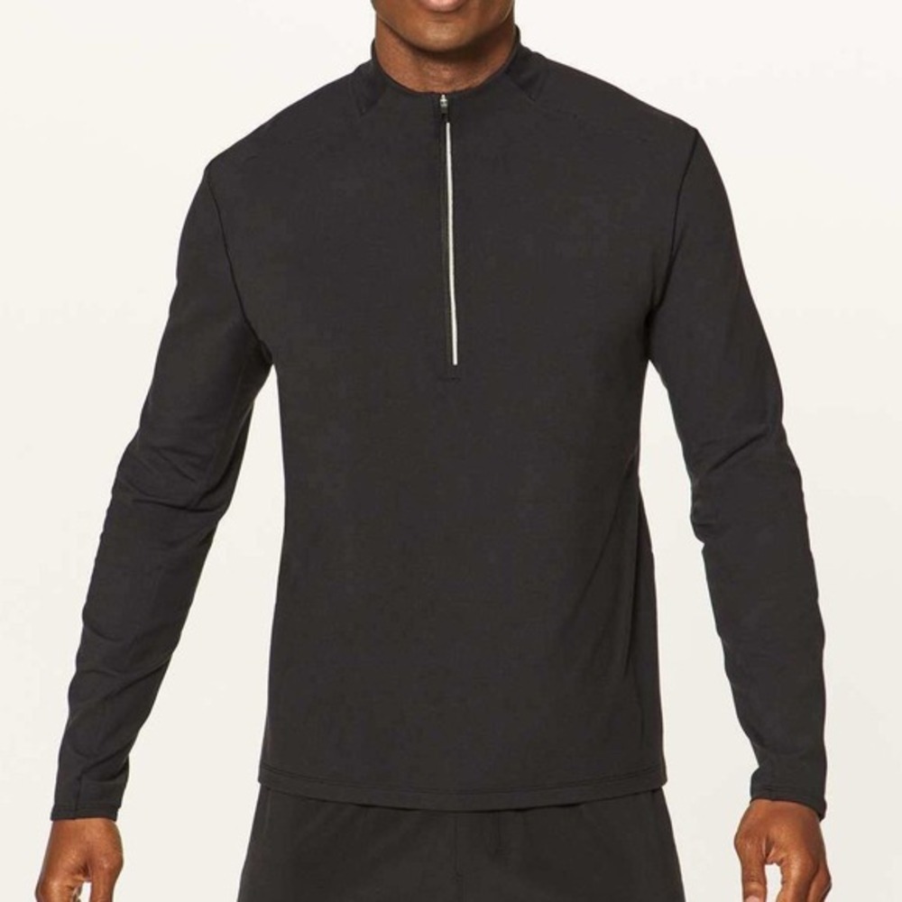 Lululemon Men's Large Gray Surge Warm 1/2 Zip Pullover Athleisure Casual Workout